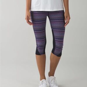 Lululemon Purple Space Dye Crop Leggings